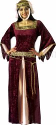 MEDIEVAL MAID MARION COSTUME - Red Burgundy