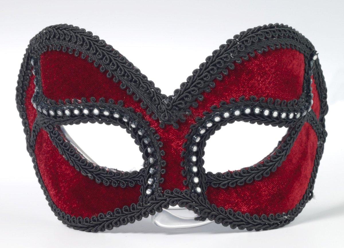 BURGUNDY MASK with BLACK TRIM - Click Image to Close