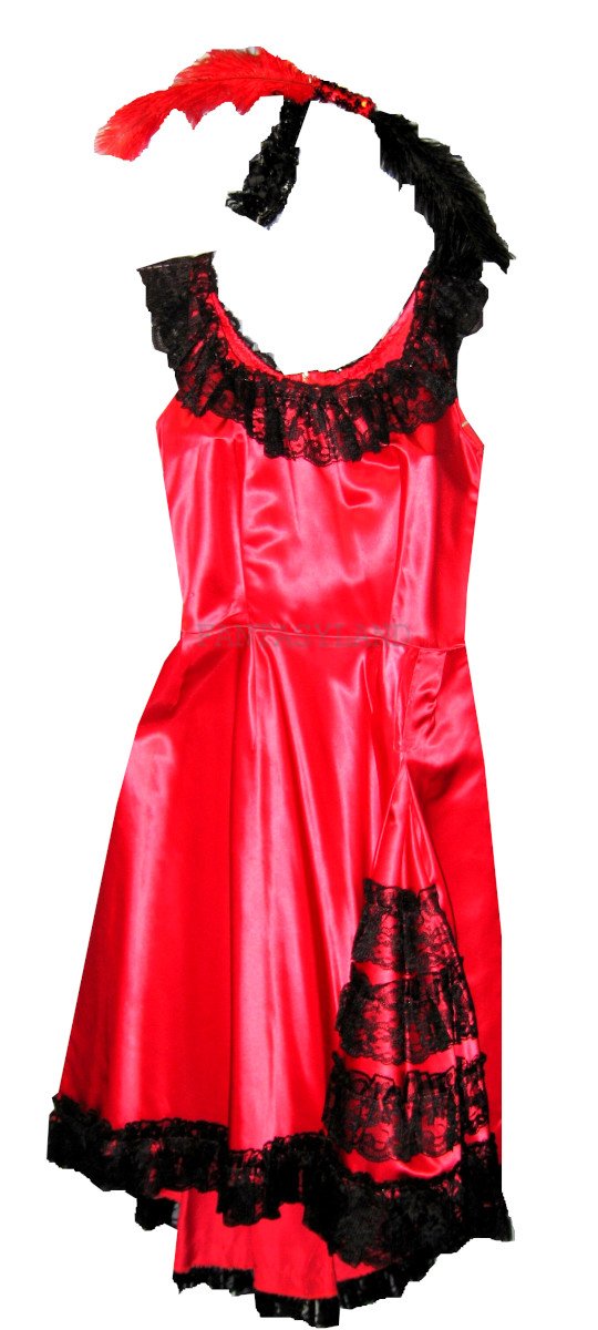 Dance Hall Costume, Red and Black Size Small