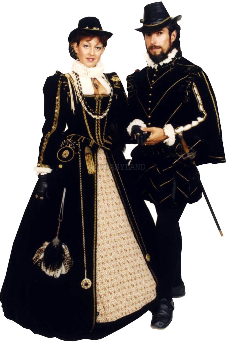 Renaissance Lady Noble Dress Size 6-8 Small Black