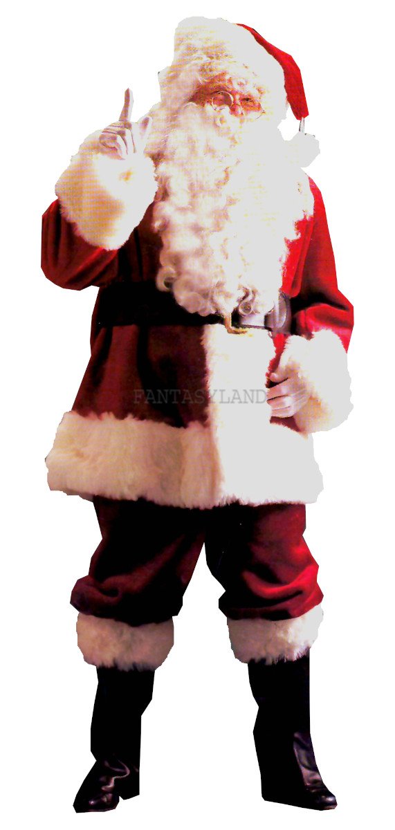 Velvet Santa Claus Suit Costume Size LG 42-48 - Click Image to Close