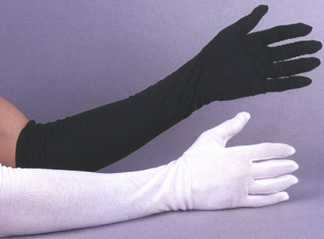 GLOVES - LONG WHITE BLACK