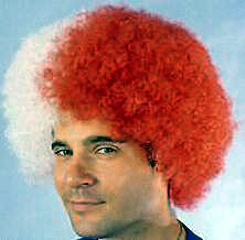 CLOWN WIG - MEDIUM - Red & White CLOWN WIG - MEDIUM - Red & White