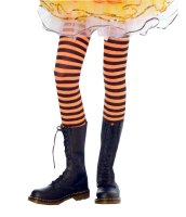 ORANGE & BLACK STRIPE STOCKINGS - THIGH HIGH