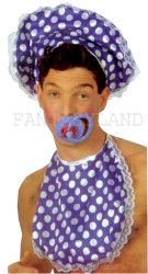 BABY BIB & BONNET SET for ADULTS