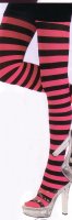 Tights - Pink and Black Stripe Pantyhose