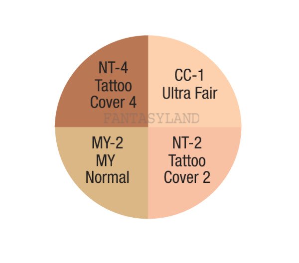 TATTOO COVER MAKEUP 4 COLOR WHEEL