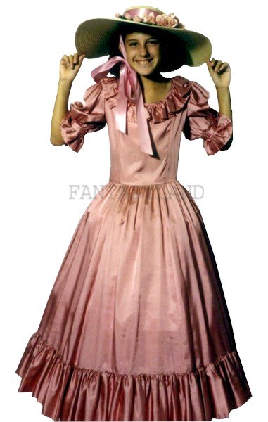 Peach Gown with Petticoat Teen Girls Size 14 - Click Image to Close