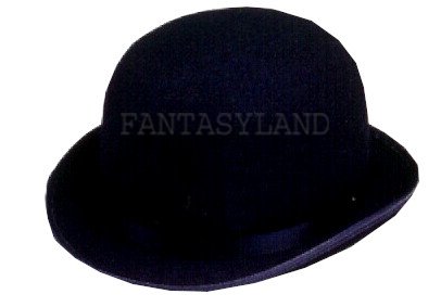 BLACK FELT BOWLER HAT