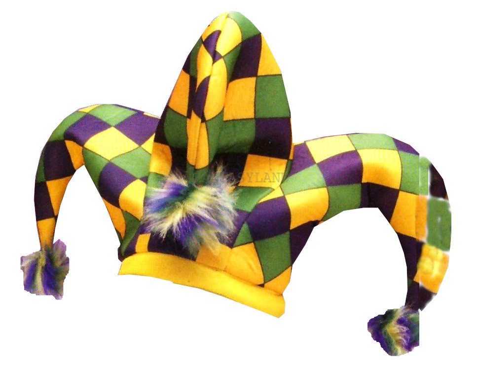 Jester Hat in Mardi Gras colors - Click Image to Close