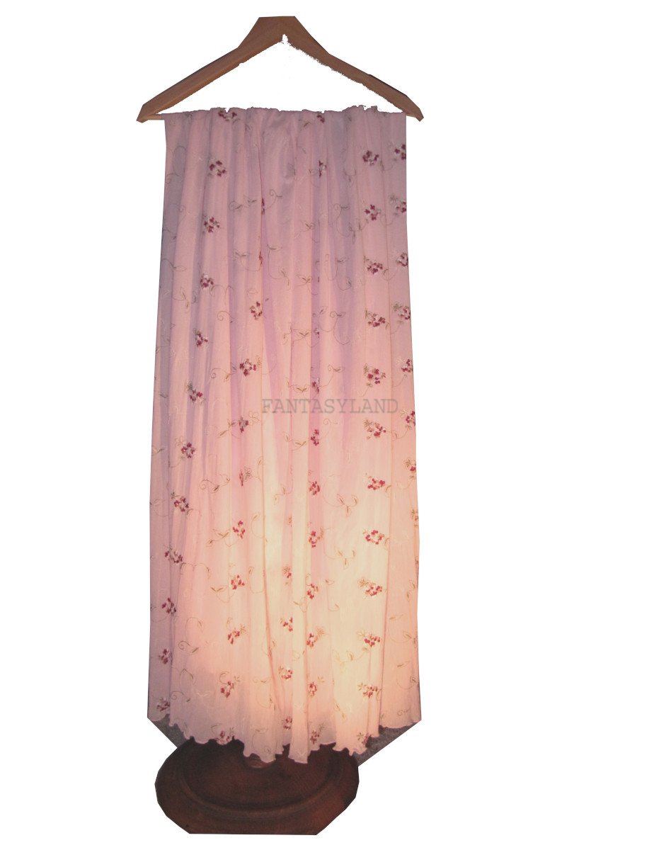 Light Pink with Red Rose Buds Dancing Scarf 4x1.5yd