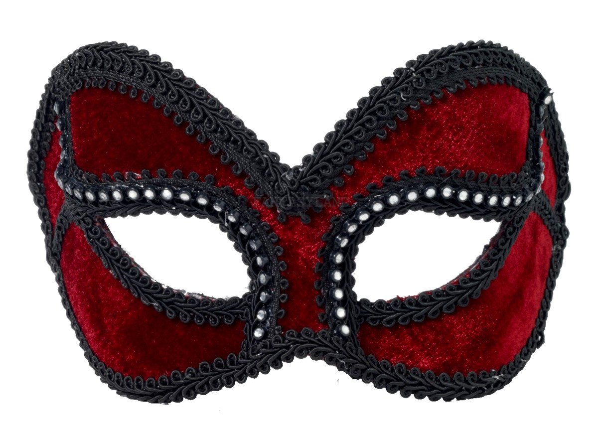 BURGUNDY MASK with BLACK TRIM