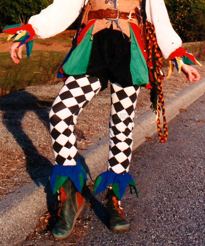Jester Fool Leggings Cotton Black and White Diamond
