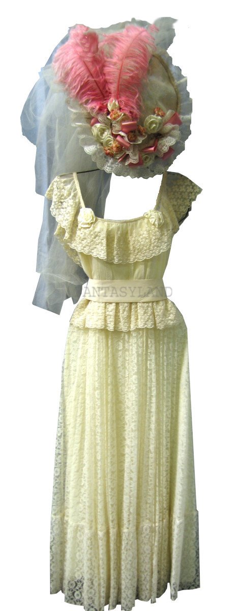Edwardian Creme Lace Dress Costume Size SM