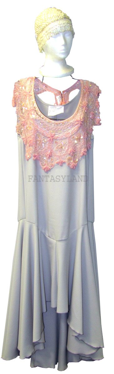 1920 Womens Dress Grey & Pink Size Large 1920 Womens Dress Grey & Pink Size Large