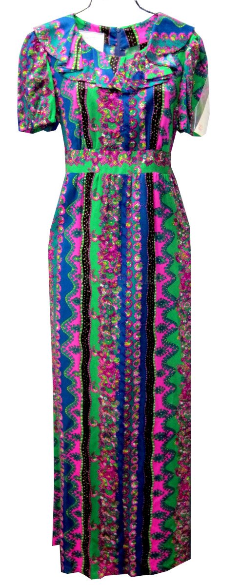 1960's Vintage Floral Dress, Size MD