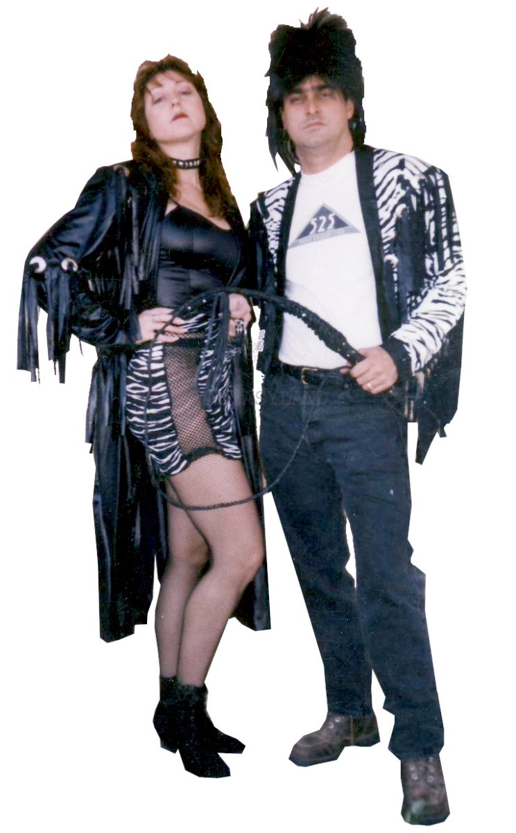 1980s Vintage Black Punk Jacket Costume Size MD