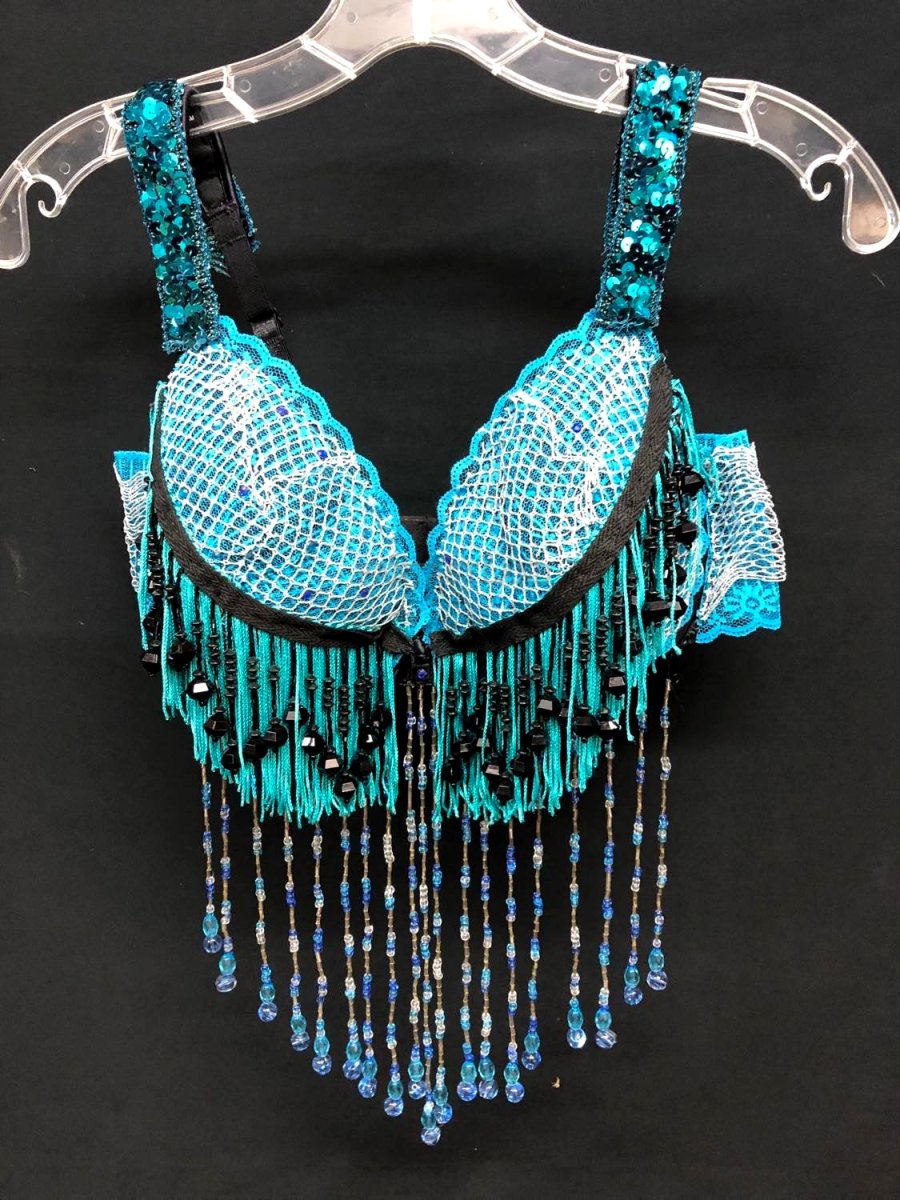 Teal Bedlah Belly Dance Costume Size 16 - 20 Lg - XL