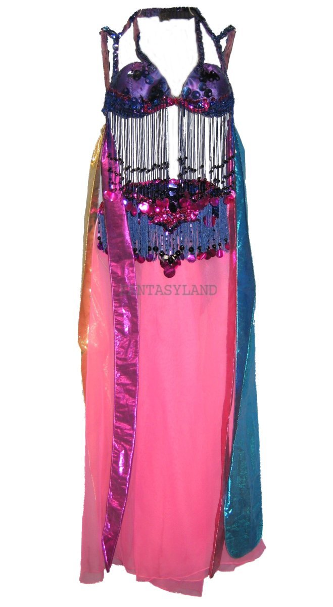 Pink and Blue Belly Dance Costume Size Small - Medium