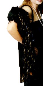 Black Chandelle Boa with Gold Mylar 3'