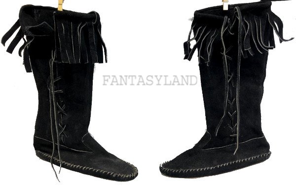 Black Moccasin Boots Size 12