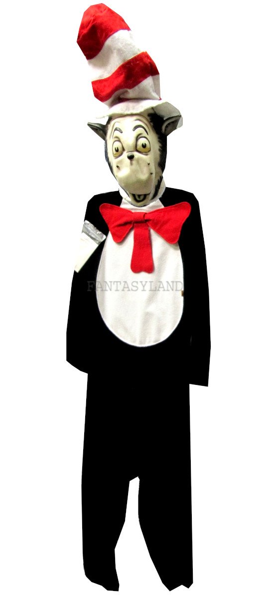 The Cat In The Hat Copyright Release Costume Jumpsuit Mask MD-LG