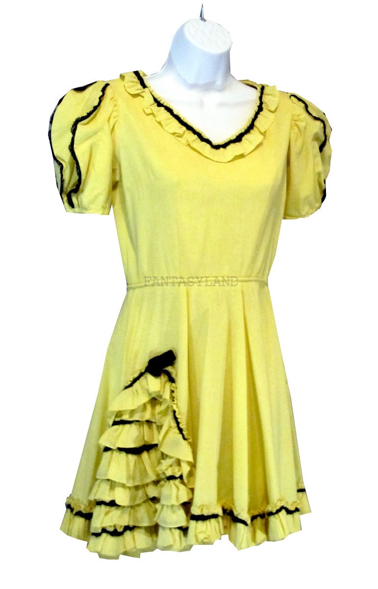 RUFFLED SHORT YELLOW DRESS Size Small