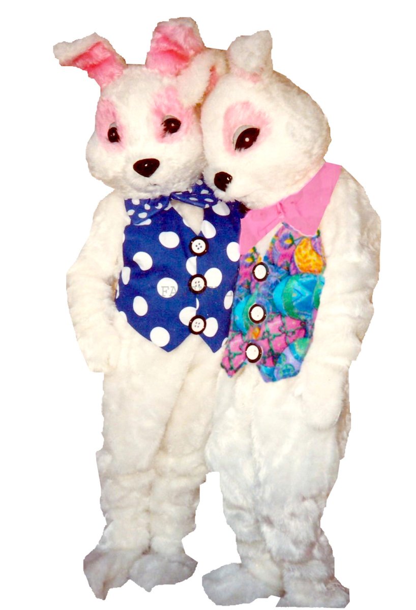 Bunny Costume with Blue Polka Dot Vest Size Most