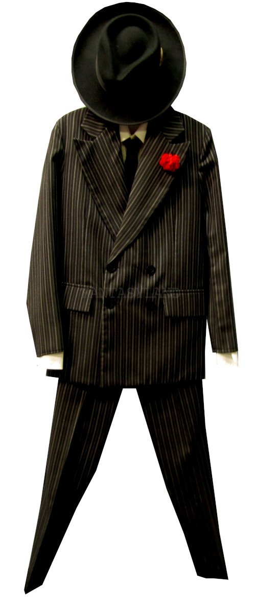 Gangster Costume Size 40" , Black / White
