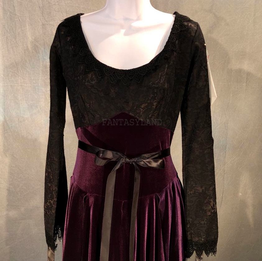 Gothic Marie D'Veaux Costume Black & Purple Size MD long