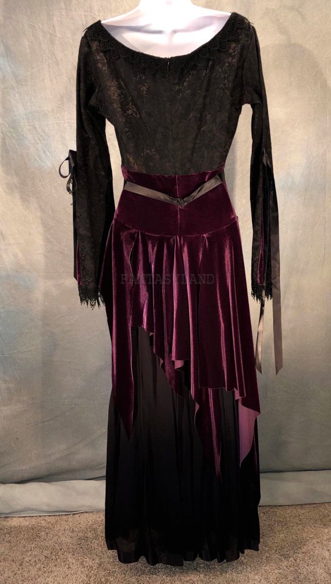 Gothic Marie D'Veaux Costume Black & Purple Size MD long