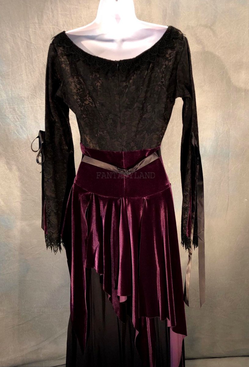 Gothic Marie D'Veaux Costume Black & Purple Size MD long