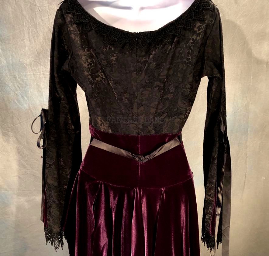 Gothic Marie D'Veaux Costume Black & Purple Size MD long