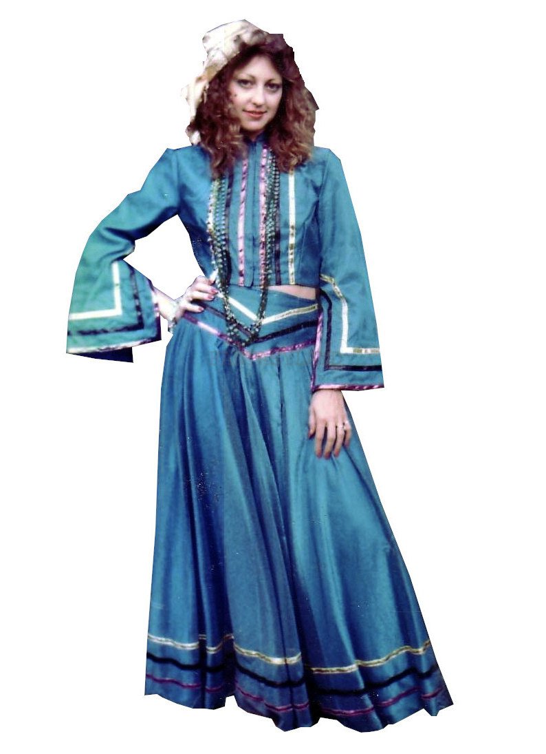 Teal Blue Sparkly Gypsy Costume Size Small - Medium