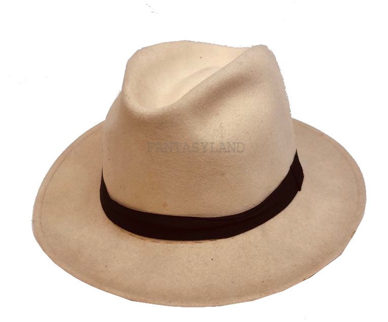 Creme Felt Fedora Hat Size LG