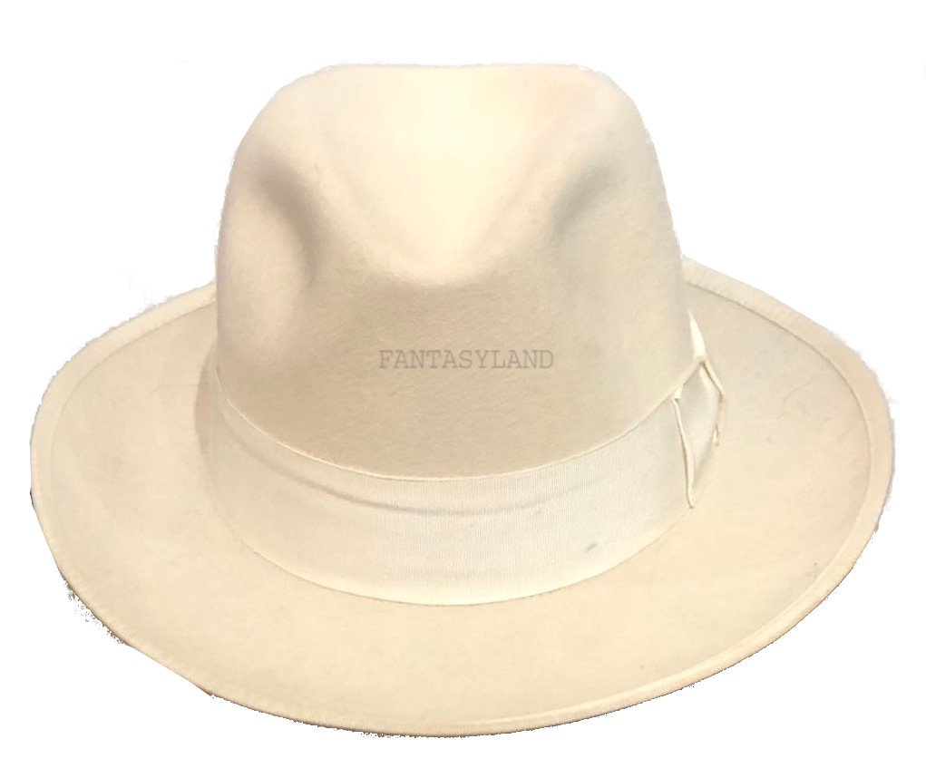 White Felt Fedora Size Large