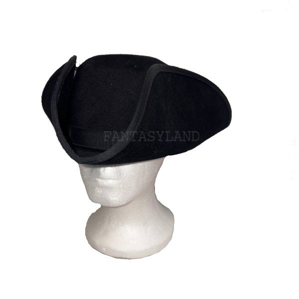 Black Tricorne Felt Hat