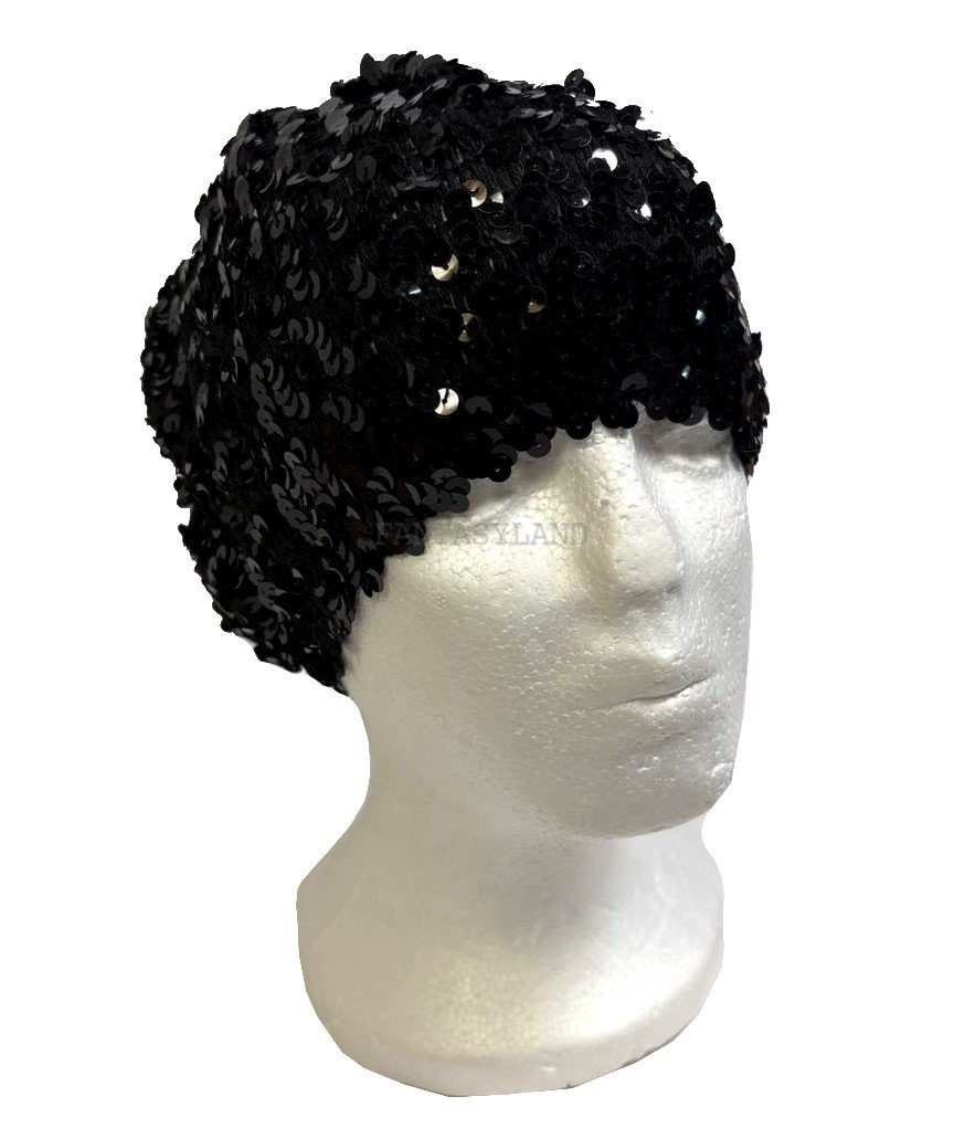 Black Sequin 1920's Style Cloche