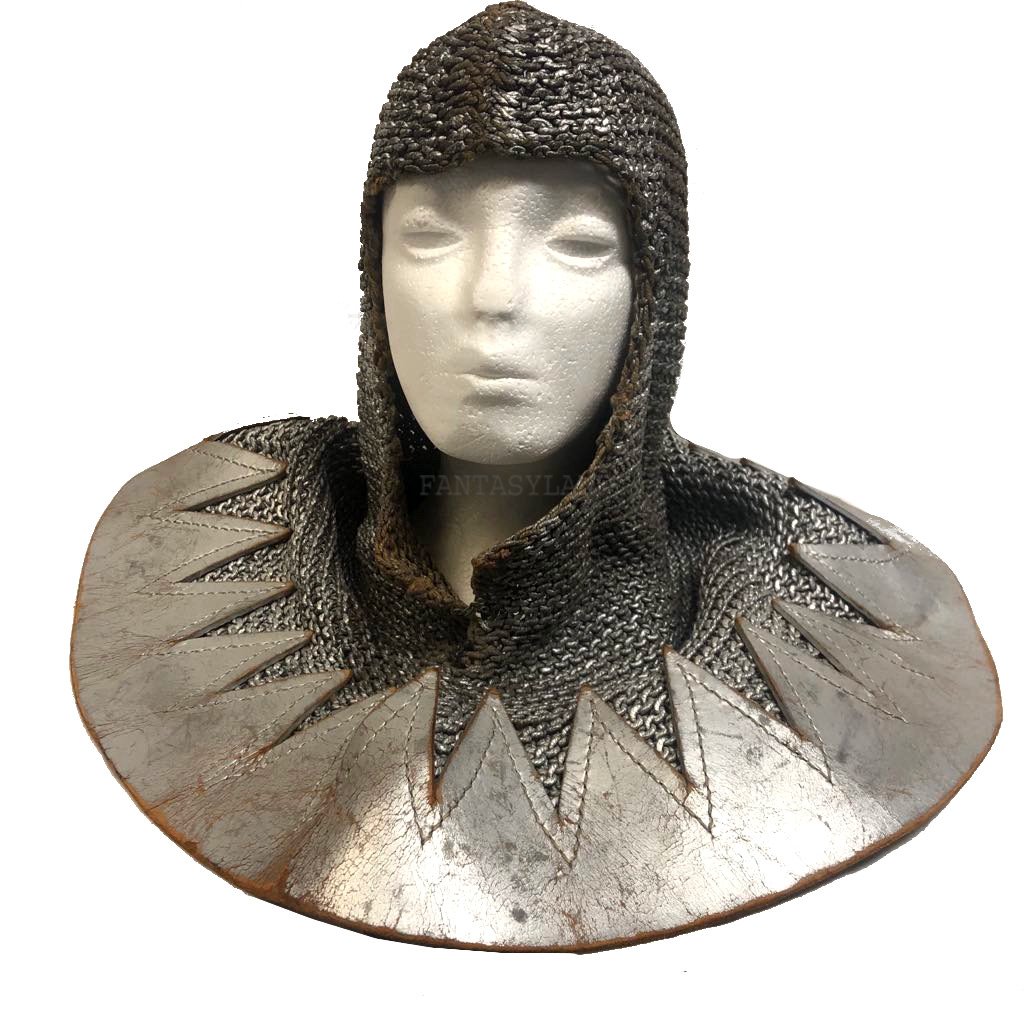 Silver Knight Hood Medieval Costume Size Most