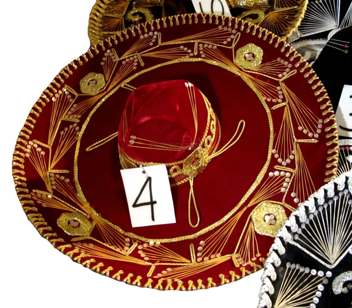 Red & Gold Velvet Sombrero