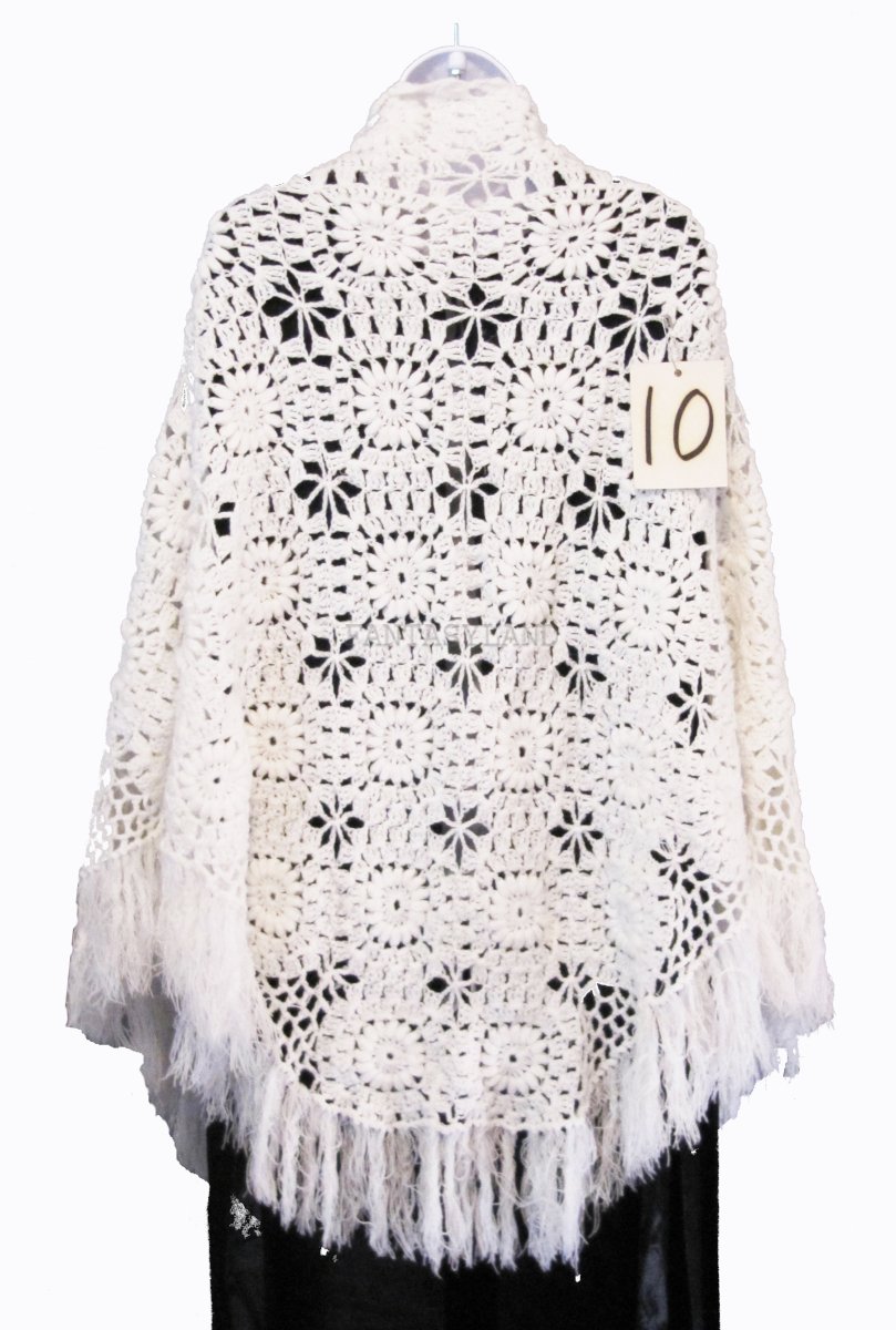 White Long Crochet Shawl