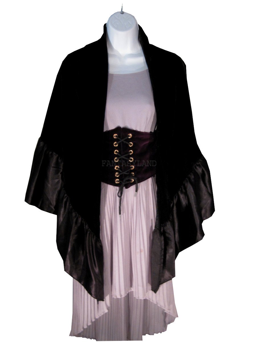 Black Velvet and Satin Shawl