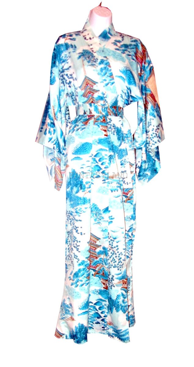 Japanese Kimono Lady Blue Size Most