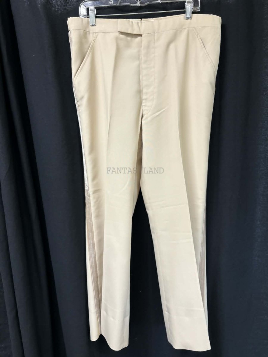 Creme Pants with Velvet Side Stripe