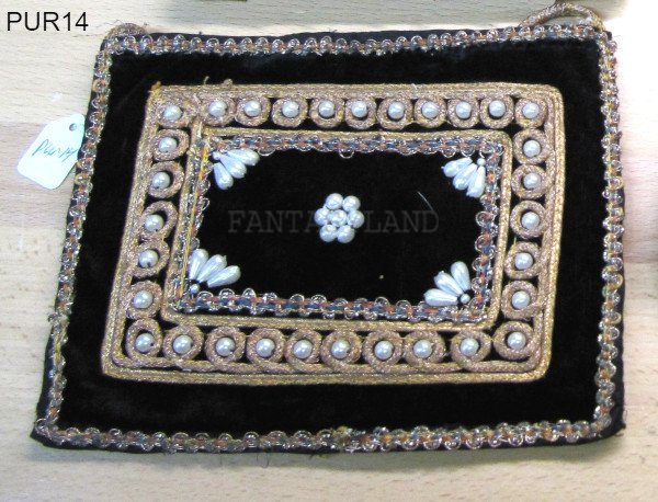Black Beaded Renaissance Hanging Purse