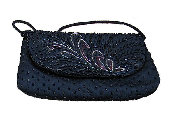 Black Beaded Clutch Purse