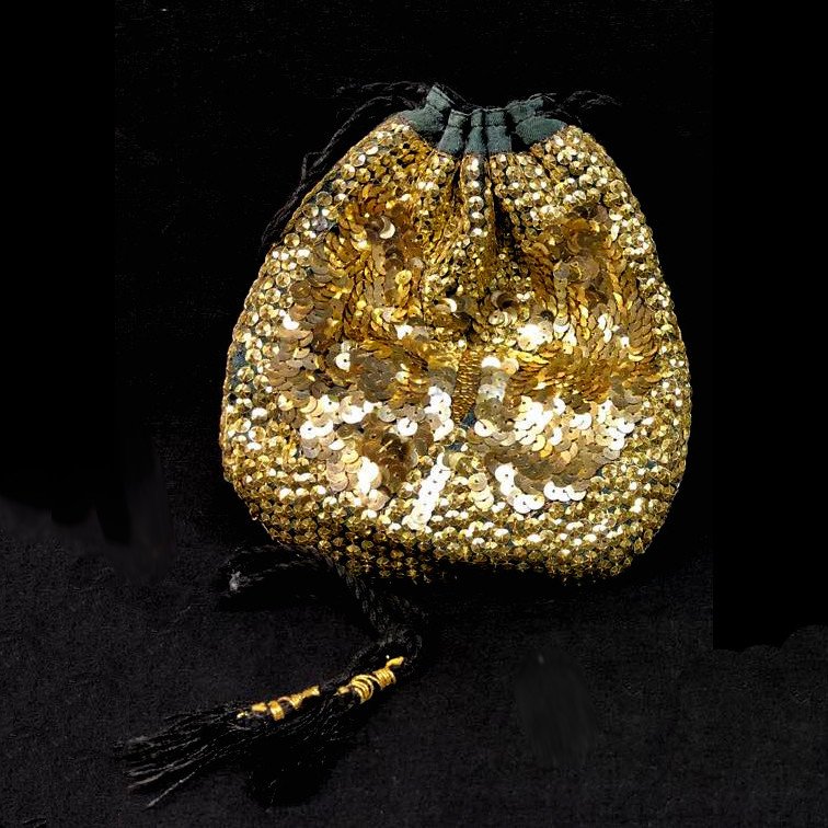 Gold Drawstring Purse