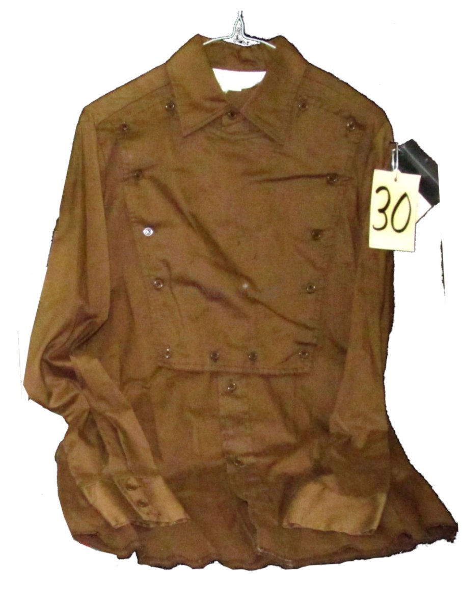 Brown Bib Cowboy Shirt Large