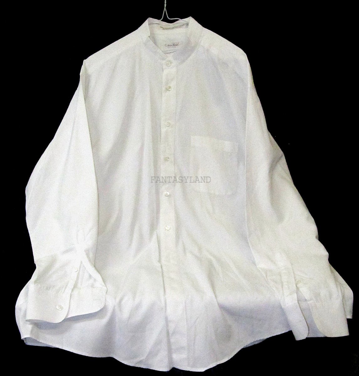 White No Collar Shirt 17.5" Neck