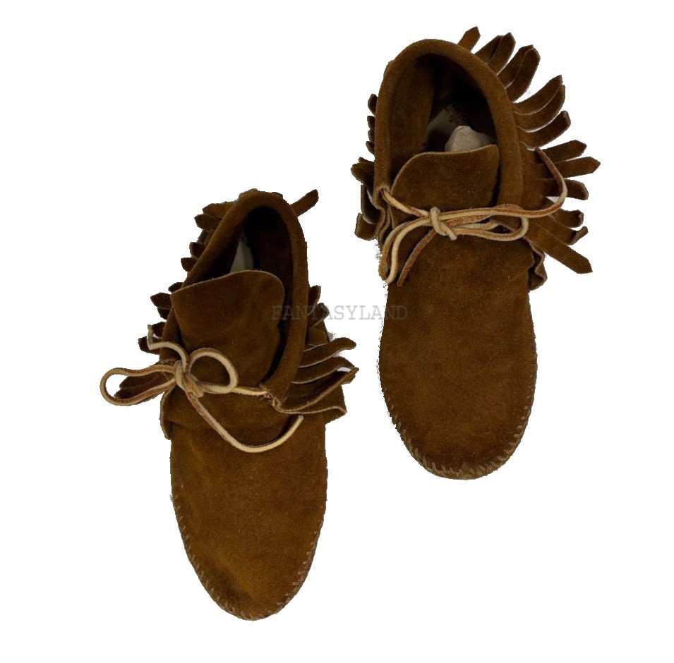 Leather Native American Moccasin Booties Size 7